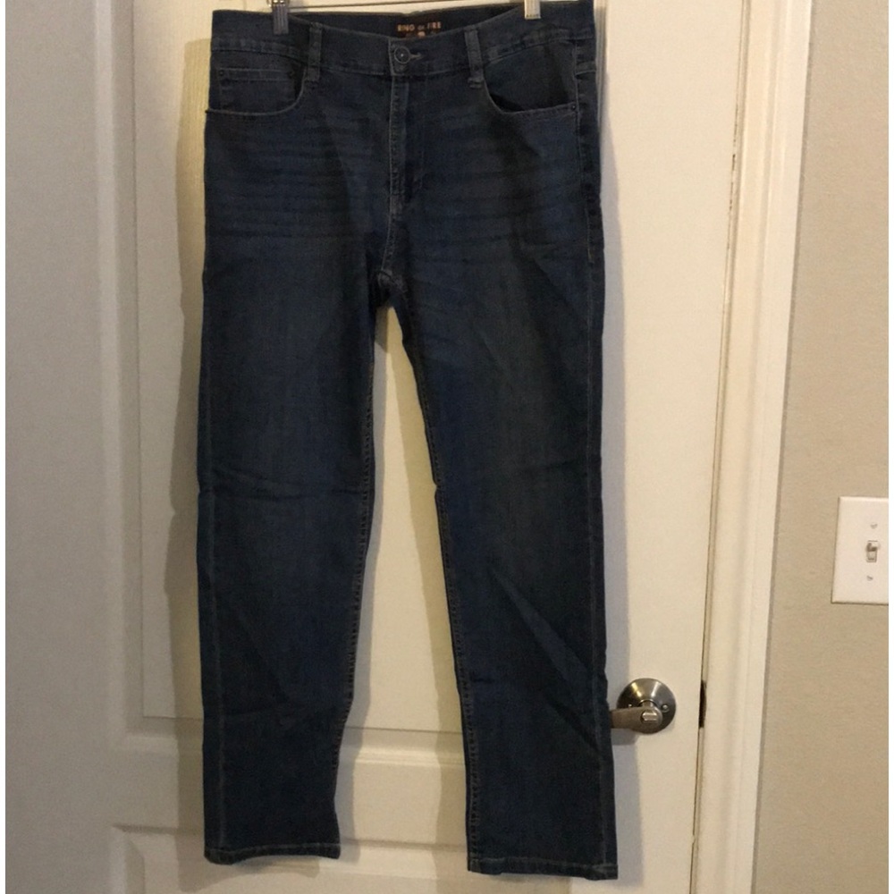 Ring of Fire Slim Stretch Jeans in Dark Blue